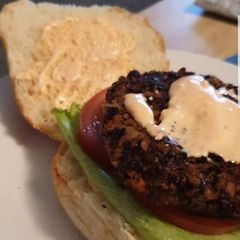 A picture of Spicy Black bean Burgers.