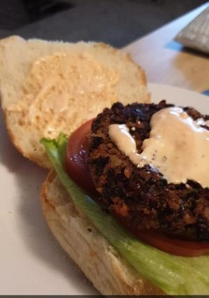 A picture of Spicy Black bean Burgers.