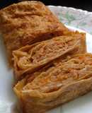 Закуска из лаваша с тушёной квашеной капустой
