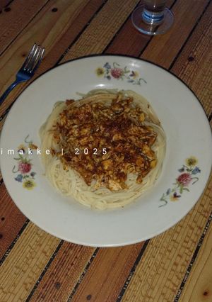 Spaghetti Rendang Resep Spaghetti Rendang Telur oleh Simakke - Cookpad