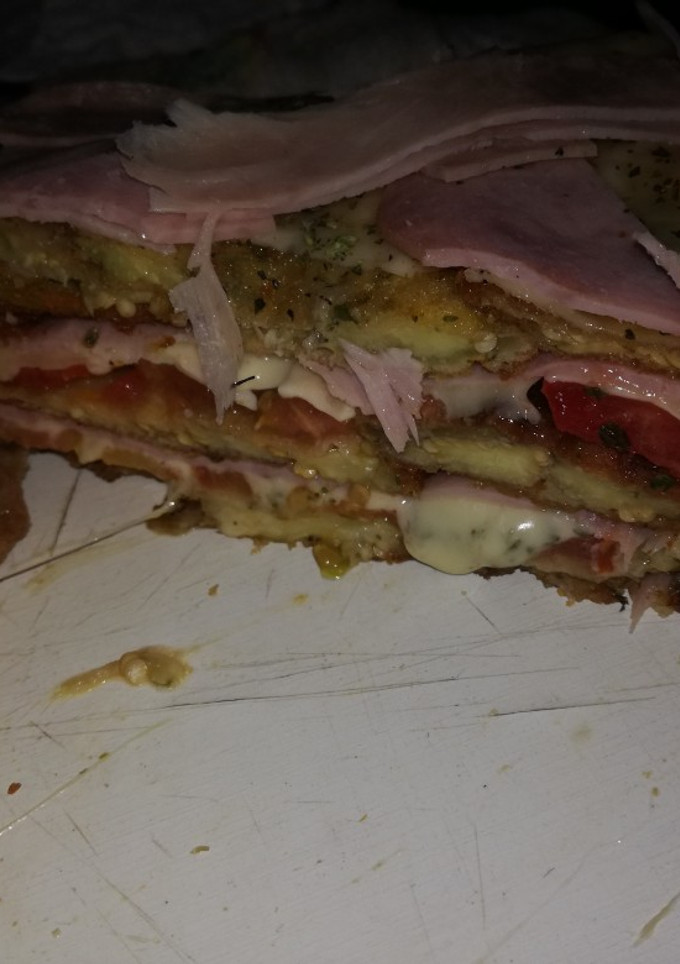 Una foto de Torrejas de berenjena o pizza de berenjena