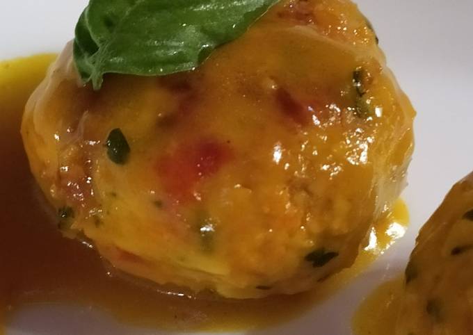 Polpettine di pollo e carote🥕,con crema di curcuma
