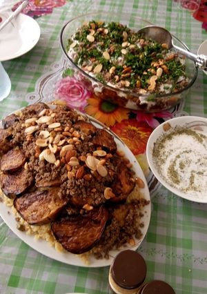 صورة لوصفة مقلوبة الباذنجان