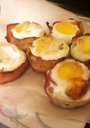 Hình của món Bacon trứng nướng.