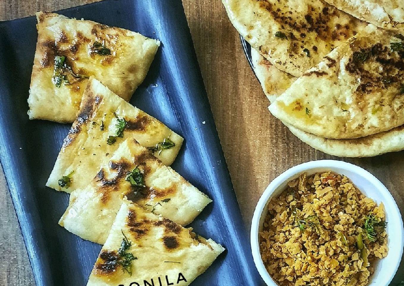 Soya keema stuffed naan