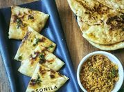 A picture of naan bread garlic