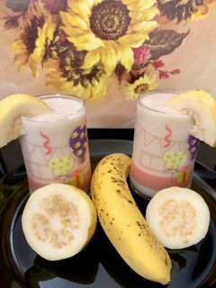 صورة لوصفة عصير جوافة بالموز🍐🍌