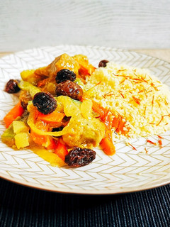 Una foto de Pavo, verduras y cuscús