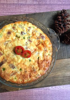 Foto resep Crustless Quiche | #keto #ketopad