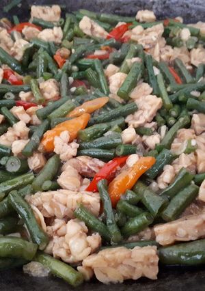 Foto resep Oseng tempe kacang panjang