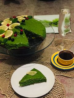 صورة لوصفة الكيكة الخضراء