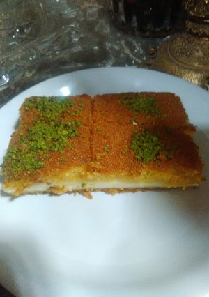 صورة لوصفة بسبوسة محشية جبنة
