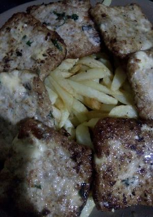 صورة لوصفة كفتةالدجاج المربعة بالجبن 😍
