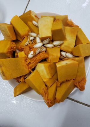 Hình của món Canh bí đỏ sườn heo.