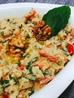 صورة لوصفة بابا غنوج بإضافة الطحينة(كيتو)