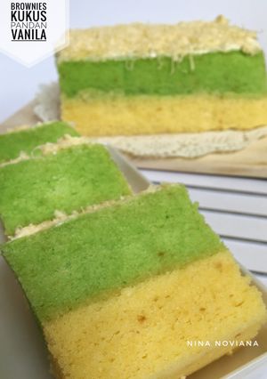 Foto resep Brownies kukus pandan vanila