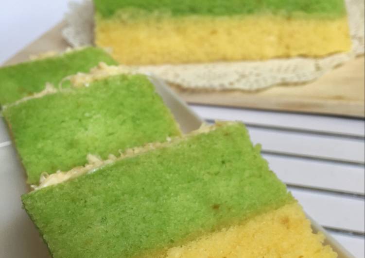 Brownies kukus pandan vanila