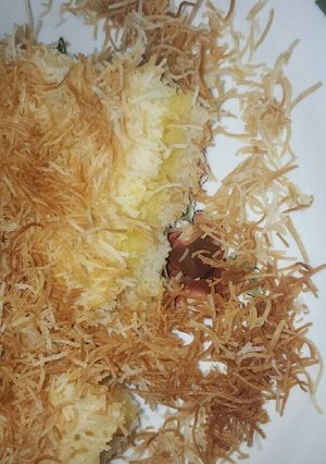 A picture of Kunafa with Custard.