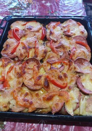 O poză a rețetei Pizza pe pat de pâine.