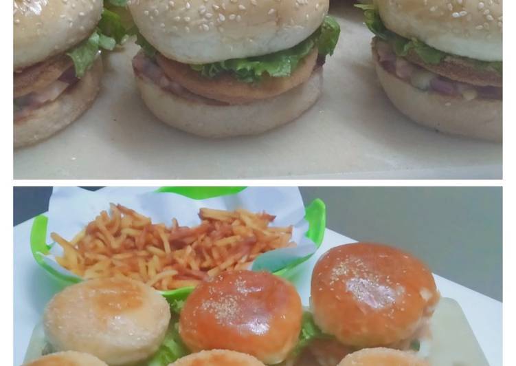 Recipe of Super Quick Homemade Chicken Burger with fries