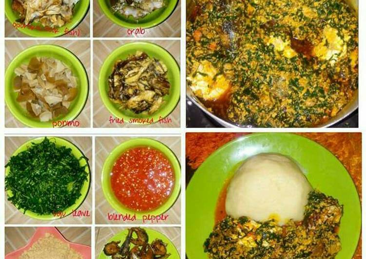 Recipe of Perfect Egusi soup served with semo