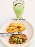 Coated fried potatoes with veggie egg sauce