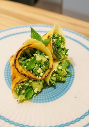Foto di Crepes al pesto, fagiolini e patate 🥔🌿