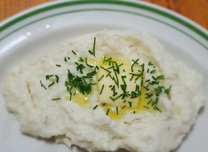 Una foto de Puré de coliflor con queso crema
