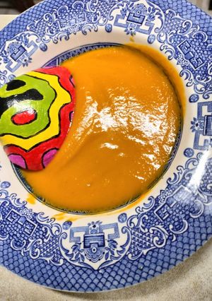 Una foto de Crema de calabaza y batata