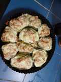 Zapallitos rellenos con jamón y moozarella