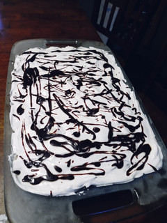 A picture of Hot Fudge Ice Cream Cake.