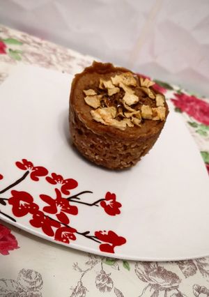 Una foto de Brownie de chocolate en taza