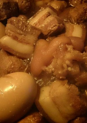 รูปของ พะโล้ขาหมู+หมูสามชั้น แบบบ้านๆ