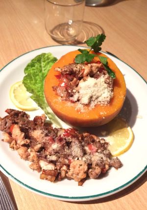 Una foto de Canasta de calabaza rellena