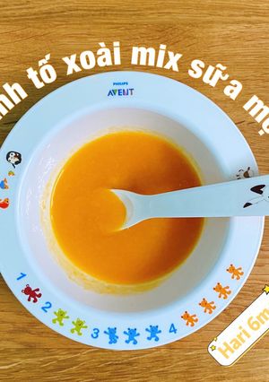 Hình của món Sinh tố xoài mix sữa mẹ - Món phụ cho bé ăn dặm.