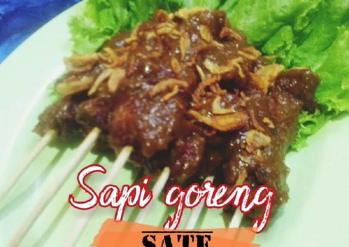 Standar Resep buat Sate sapi goreng bumbu kacang hidangan Hari Raya yang sedap