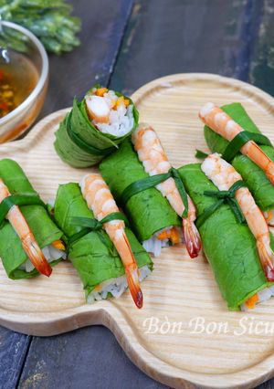 Hình của món Cuốn Diếp Tôm Thịt.