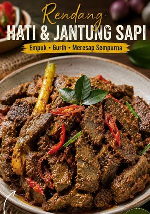 Foto resep Rendang Hati & Jantung Sapi