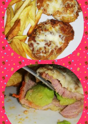 Una foto de Lomo de cerdo relleno de aguacate con queso