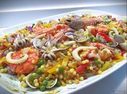 Una foto di fregola con pesce