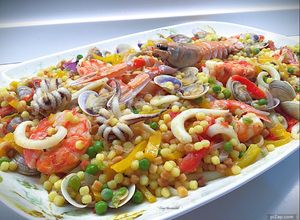 Foto di Fregola sarda allo zafferano con pesce