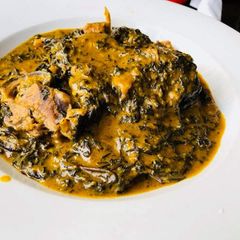 A picture of Bitterleaf soup.