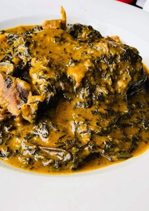 A picture of Bitterleaf soup.