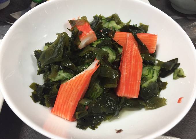 Recipe of Perfect Pickled Wakame Seaweed &amp; Cucumber