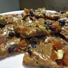 A picture of Sheera Pira(Afghani Sweet)Mix Fruit Fudge.