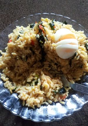 A picture of Simple jollof rice & veggies.