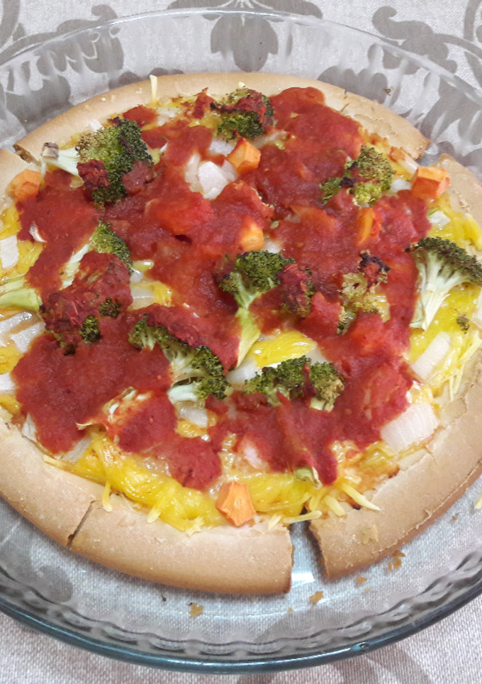 Una foto de Pizza sin gluten vegana🍕