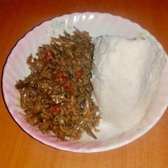Delicious Wet fried Herrings and Ugali A picture of Delicious Wet fried Herrings and Ugali.