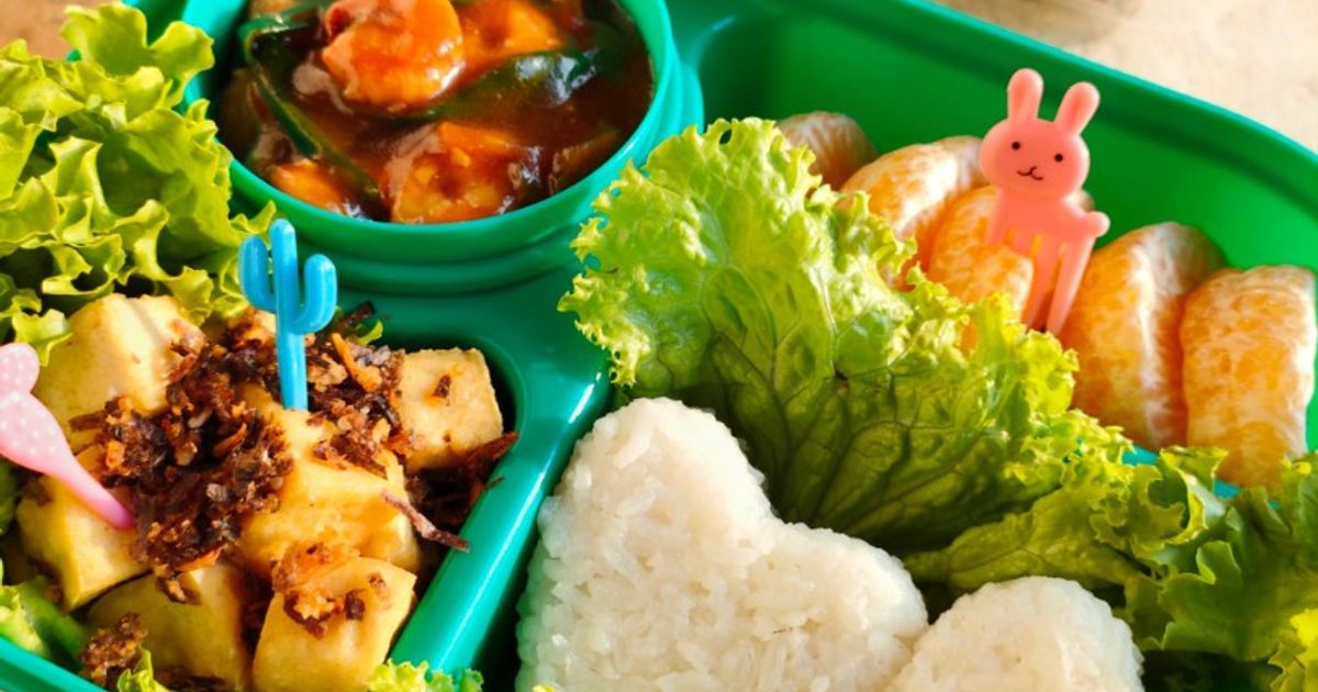 Bekal sekolah : Tahu goreng Tabur Nori