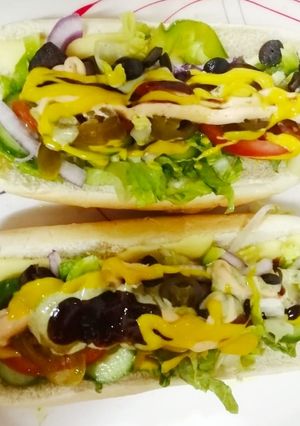 A picture of Veg Subway sandwich.